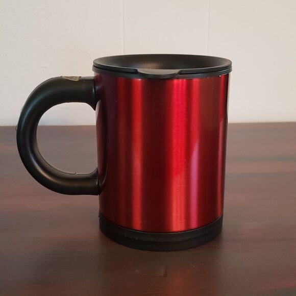 NEW Avon Self-Stirring Stainless Steel Travel Mug Metallic Red - Picture 4 of 9